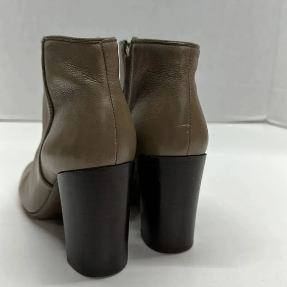 Tory Burch Bowie Heeled Leather Ankle Boots Taupe Brown Size 6.5 - Picture 5 of 13